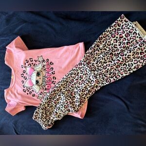 Pink and Leopard Print bells lol outfit